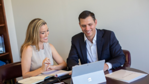 Independent insurance agent discussing agency ownership strategy.